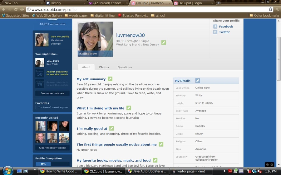 examples of good dating site profiles